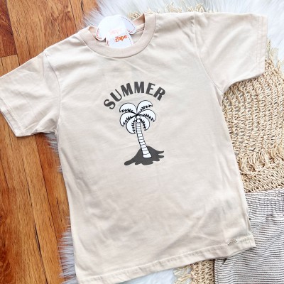 Conj. Camiseta Summer e Bermuda em Linho - Areia